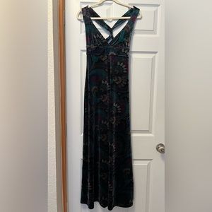 Vintage Velvet Paisley Maxi Dress
